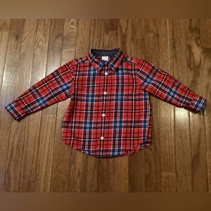 EUC Gymboree Holiday Plaid Button Down Shirt, 2T